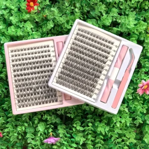 Fluffy Wispy Cluster Lash Kit Custom Logo Individual Segmented Eyelash Mix 8 18mm C Curl Natural Faux Mink DIY Lash Clusters Kit
