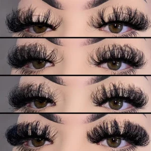 Fluffy d Curl Russian Strip False Eyelash Extension Mink 3d 25mm Eyelashes Private Label Fluffy 25 mm Mink Fur Lash