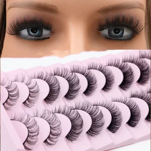 Flutty False Eyelash Set 10 Pairs Natural Faux Mink Strip 3d Lashes Logo of False Eyelash