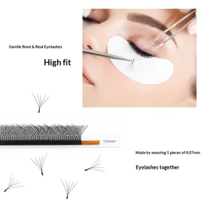 For 0.07W W shaped 3D 4D 5D 6D Grafted Synthetic Hair Eyelashes Soft Dense Not Prone to Unraveling Cloverleaf Shape