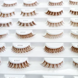 For Brown DIY Cluster Lashes Natural Brown Half Lashes False Volume Self Adhesive Cruelty Free Glossy Eyelashes