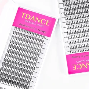 For Eyelash Spire Lashes Korean Pbt Fiber Vegan Soft Mix Length Thin Flakes Lash Pointy Base Premade Volume Fan Feathered LC