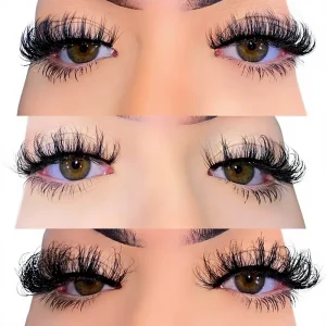 For Faux Mink Russian Strip Lashes 3D Multi Layered Cruelty Free Reusable Natural Black Bulk Supplies
