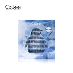 For Gollee Natural Full Strip Eyelashes Fluffy DIY Press Lashes with Self Adhesive No Glue Needed Free Eyelash Cluster