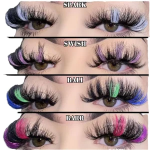 For Thick Eyelashes Mink Private Label Lashes Colorful Fur Handmade 0.07MM Thickness Custom Packaging Full Strip
