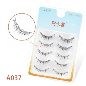 Foreign Trade A037 Demon Eyelash Full Strip Fake Natural Handmade Reusable 5/10/20 Pair Thickness 0.05-0.07mm DIY