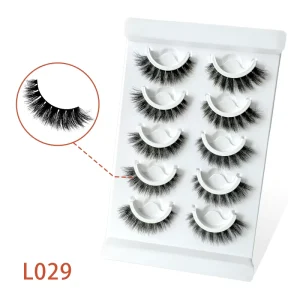 Foreign Trade L029 Hot Melt Reusable Fake Eyelashes Self Adhesive 5 10 20 Pair Customizable Packaging 0.05 0.07mm Thickness