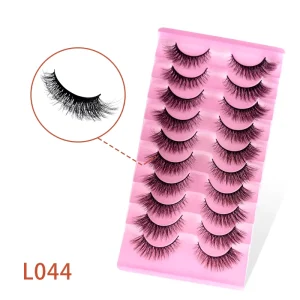 Foreign Trade L044 Full Strip High end Synthetic Fiber False 3D Effect Cruelty Free Reusable Straight Hair Customizable Custom