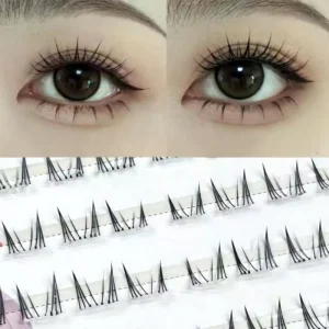Four Leaf Cat Lower Eyelash Single Cluster Segmented Natural Easy Apply Beginner Korean Handmade Transparent Plastic Eyelash