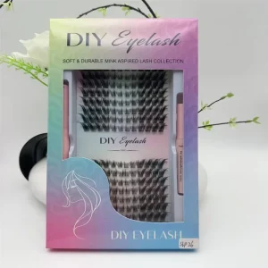 Fox Cat Eye Lash Clusters Custom Logo Winged Cluster Lashes Kit Individual High Quality Fluffy Diy Lash Extension Kit