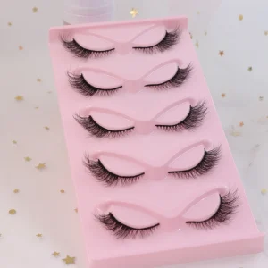Fox Curler Lashes Bulk 3D Vegan Knot Free Full Strip Eyelashes Cat Lash Natural Black with Glow Dark Custom Logo