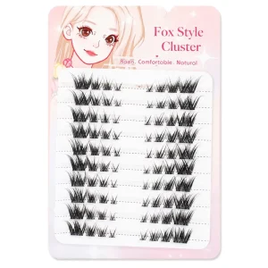 Fox Eye Cluster Lashes Cat Eye Wispy DIY Eyelash Extensions Spiky Individual False Lashes Natural Look