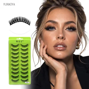 Fox Eye False Eyelashes TenPairs Cat Eye Eyelashes Multi Layer Natural Thick Curled Artificial Full Strip Eyelashes