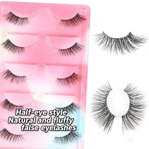 Fox Style Half Eye False Eyelashes Outer Corner Elongated Thick Curled Angled Multi Pairs