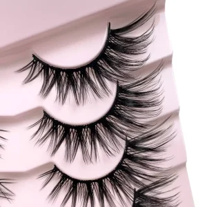 Fox style Synthetic Hair Plastic Black Band Cosplay Manga inspired Full Strip Angled Winged False Eyelashes Cool Aloof Thai eyed