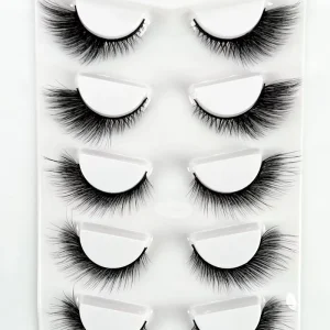 Foxy Winged Cat Eye Lashes Vendor Mixed Packaging 5 Pairs Strip False Eyelashes Wispy Faux Mink Makeup Accessory