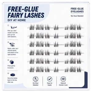 Free Glue Fairy Lash Clusters Synthetic Hair Semi Hand Made Self Adhesive No Glue Needed DIY Eyelash Extensions Natural Look 6