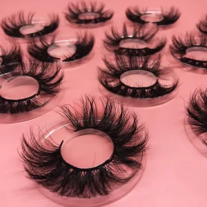 Free Sample 3D Mink Eyelash Mink Lashes Hand Made 25mm Mink Eyelashes Custom Private Label Full Strip Eyelashes