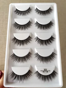 Free Sample 3d 5d 6d Wispy Fluffy Faux Mink Lash False Eyelashes Trays Short Fox Eye Foxy Winged Cat Eye Strip Lashes