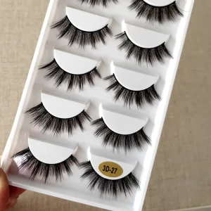 Free Sample 3d 5d 6d Wispy Fluffy Faux Mink Lash False Eyelashes Trays Short Fox Eye Foxy Winged Cat Eye Strip Lashes