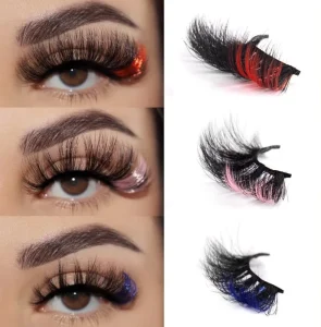 Free Sample Color Strip Lash Colorful Lashes 3d Mink 12 25mm Natural Color Full Vegan Eyelashes