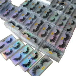 Free Sample Custom Packaging Eyelashes Own Brand Private Label 100% Real Mink Lashes 3D Mink Eyelashes