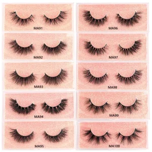 Free Sample Customized Eyelash Box Full Strip 100% Real Mink Lashes 25mm 20mm 3d Mink Lashes