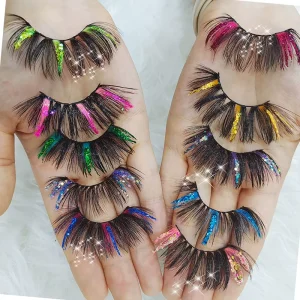 Free Sample Other Lash False Eyelash Glitter Strip 15 mm Glitter Mink Strip Lash