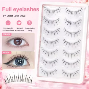 Free Sample Private logo Faux Mink Strip Eyelashes 8-17mm Curly 3D Full Strip Lashes Lash Tray for Professional Use