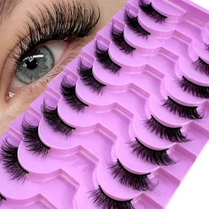 Free Sample Reusable Half Short Eyelashes with Custom Logo Durable Glue Free Synthetic Fur for Daily Makeup Winged False Eyelash