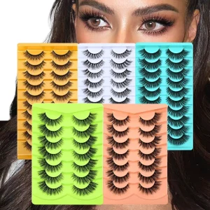 Full Coverage Strip False Eyelashes Dense Single Piece Western Inspired Big Curled Eyes Cluster Style