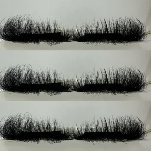 Full Fluffy 25mm 8D Mink Eyelashes Private Label Natural Strip Lashes Bulk