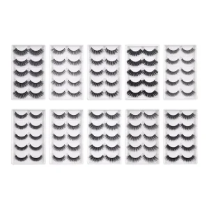 Full Fluffy Mink Strip Eyelashes Lightweight Dense Wispy Fake Lashes Pack for Western Eye Shapes Everyday Beauty