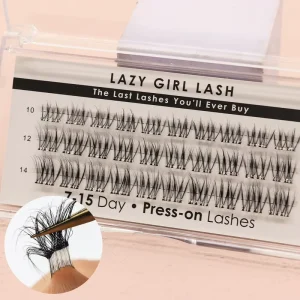 Full Strip Eyelash Extensions Kit Self Adhesive Waterproof Cluster Lashes Glue Easy Fan Lashes
