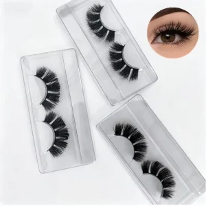 Full Strip Eyelash Soft and Light Matte Black Band Natural Fluffy Vegan Lashes 3D Mink Eyelashes