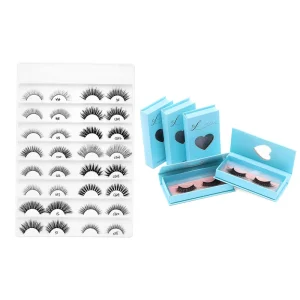 Full Strip Eyelashes Custom Eyelash Box Fluffy Mink Eyelash 3D Full Strip Eye Lashes