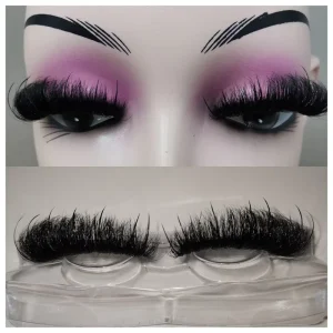 Full Strip Eyelashes Extensions 100% Real Mink Hair Russian D Curl Lashes 25MM