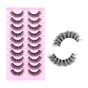 Full Strip Eyelashes Faux Mink Lashes Natural Volume Fluffy Mink Full Strip Lashes 3D Mink Eyelashes Extension