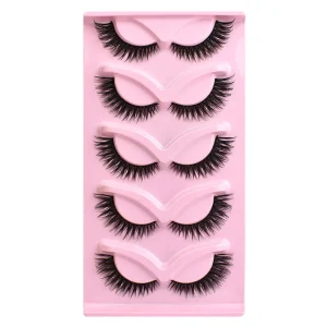 Full Strip Eyelashes Fox Eyes Clear Band False Eyelashes 3D Lashes Natural Strip Lashes Fuller Lashes Every Day Look & Feel