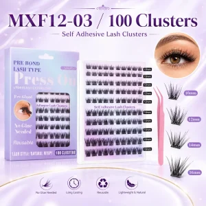 Full Strip Eyelashes Handmade Fluffy Lightweight Glue Free Pre Glued Custom Logo Packaging with Custom Packaging for Bulk Orders