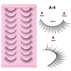 Full Strip Eyelashes for Makeup in 10 Pairs Box Natural Synthetic Lashes False Eyelashes 3D Full Strip Eyelashes