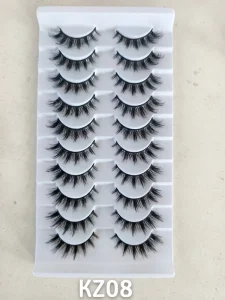 Full Strip Fluffy Silk Eyelashes Customized Natural Soft Fluffy Vegan Eyelashes Synthetic Lashes 3D Faux Mink Eye Lashes