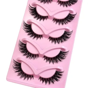 Full Strip Fox Eyes Clear Band 3D Lashes Natural Fuller Lashes Everyday Look Feel Cruelty Free Reusable Synthetic Hair