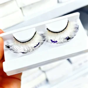 Full Strip Handmade Faux Mink Vegan Cruelty Free 3D 30mm Dramatic False Eyelashes Glow for Halloween & Christmas Parties
