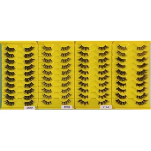Full Strip Lashes Vegan fox Cat Eye Lashes 3D Natural Mink Eyelashes 5d Fluffy Full Strip Faux Mink Eyelashes