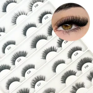 Full Strip Lashes Vendor 5 Pairs Tray Synthetic Hair Bulk Makeup False Eyelashes