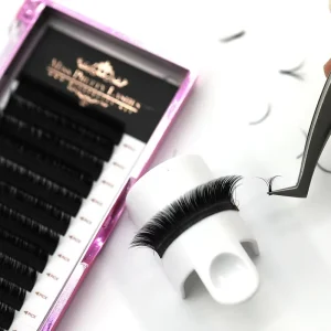 Full Volume C D Curl Lash Extension Trays Private Label Black Faux Mink Volume Eyelash Extensions