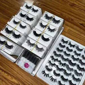 Full Volume Fluffy Mink Eyelash Strip Box Luxury Eyelashes Real Siberia Mink Full Strip Eyelashes Wispy Lash Spiked Lashes