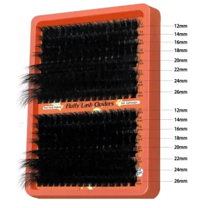 Full Volume Fluffy Thick Cluster Lashes 12mm 26mm Mixed DIY Cluster Eyelashes Private Label Precut Segment Lashes