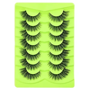Full strip Semi Hand False Eyelashes One piece Dense European American Style Big Eye Curly Lashes